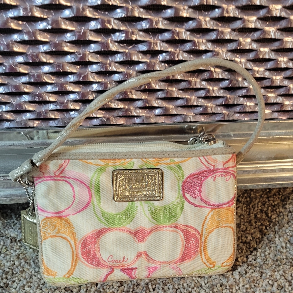 Coach Signature Multicolor Wristlet